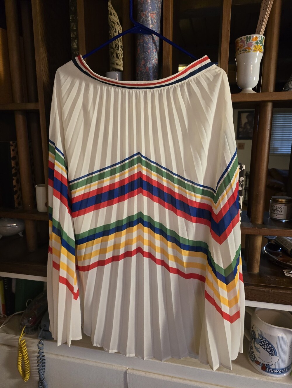 A. Calin By Flying Tomato Women's Pleated Rainbow-Stripe Skirt Large